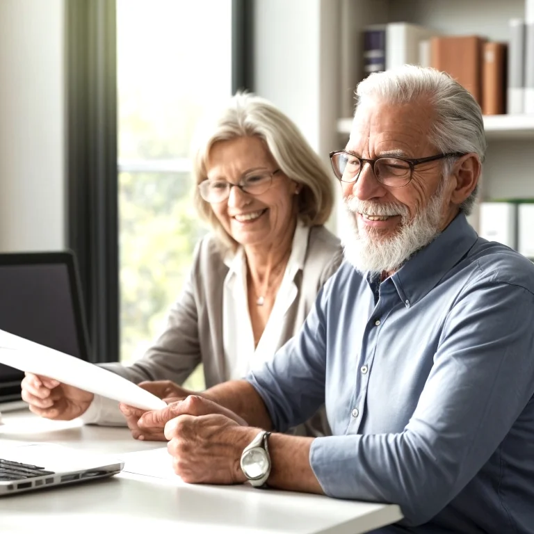 Friendly legal experts assisting seniors